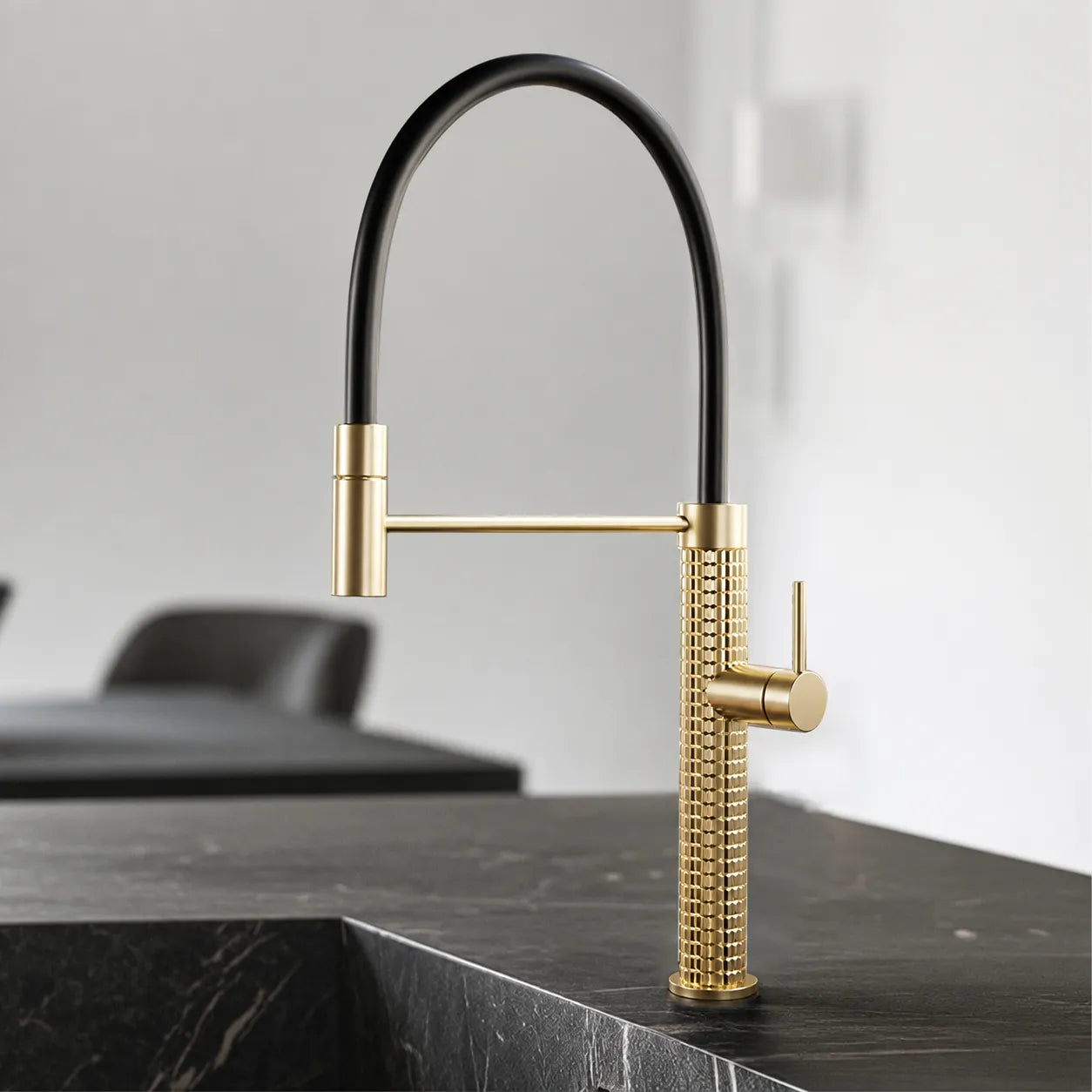 Torneira de Cozinha Gourmet Monocomando Extensível em Latão Design Premium - Savelli