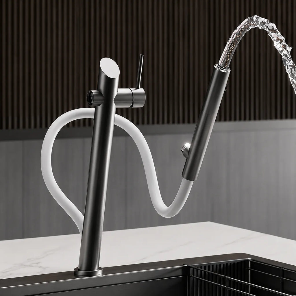 Torneira de Cozinha Gourmet Monocomando Extensível Flexível com 2 Jatos - Savelli