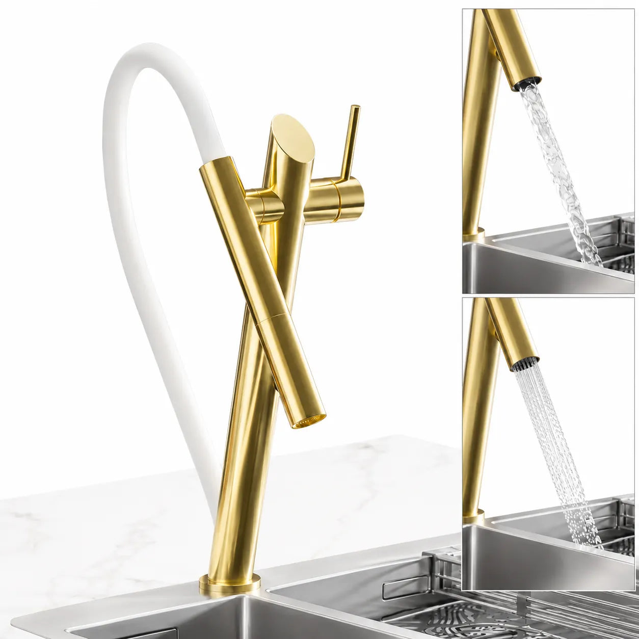 Torneira de Cozinha Gourmet Monocomando Extensível Flexível com 2 Jatos - Savelli - imagem 6