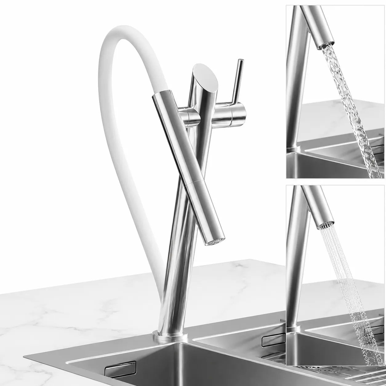 Torneira de Cozinha Gourmet Monocomando Extensível Flexível com 2 Jatos - Savelli