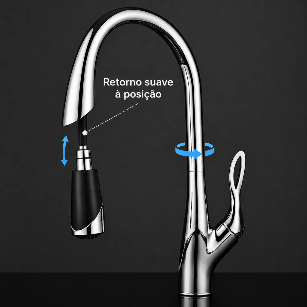 Torneira de Cozinha Inteligente Touch Monocomando Extensível - Savelli