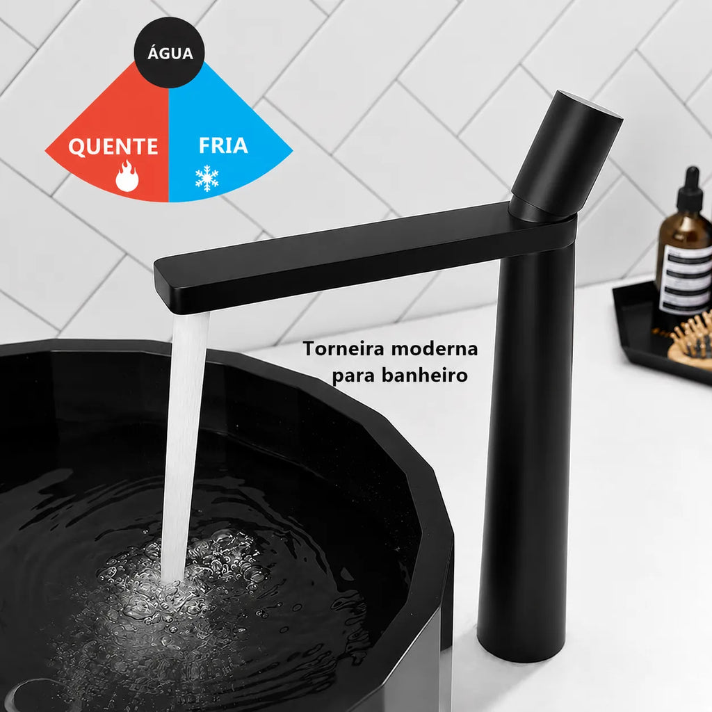 Torneira para Banheiro Misturador Monocomando Bica Alta Design Slim - Savelli