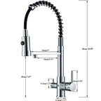 Torneira para Cozinha com Filtro 3 Vias Purificadora e Mola Extensível em Latão - Savelli