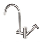 Torneira para Cozinha Misturador Bica Alta com Ducha Extensível Pressurizada em Aço Inox - Savelli