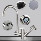 Torneira para Cozinha Misturador Bica Alta com Ducha Extensível Pressurizada em Aço Inox - Savelli