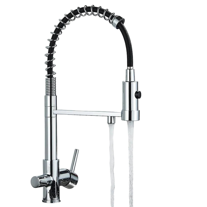 Torneira para Cozinha com Filtro 3 Vias Purificadora e Mola Extensível em Latão - Savelli