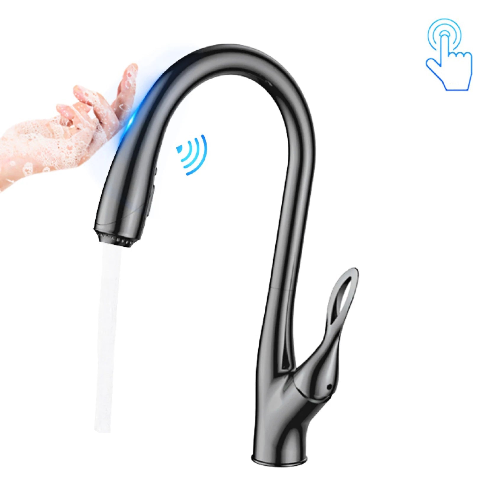 Torneira de Cozinha Inteligente Touch Monocomando Extensível - Savelli