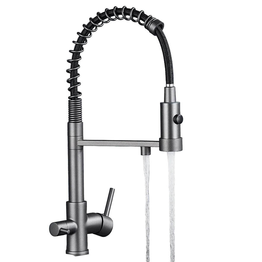 Torneira para Cozinha com Filtro 3 Vias Purificadora e Mola Extensível em Latão - Savelli
