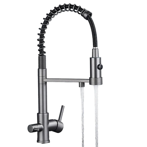 3-Wege-Küchenarmatur für gefiltertes Wasser mit Federauszug aus Messing - Savelli - Bild 8