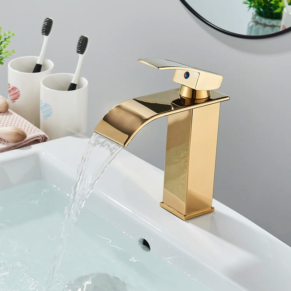 Torneira para Banheiro Misturador Monocomando Cascata Bica Baixa para Cuba de Embutir - Savelli
