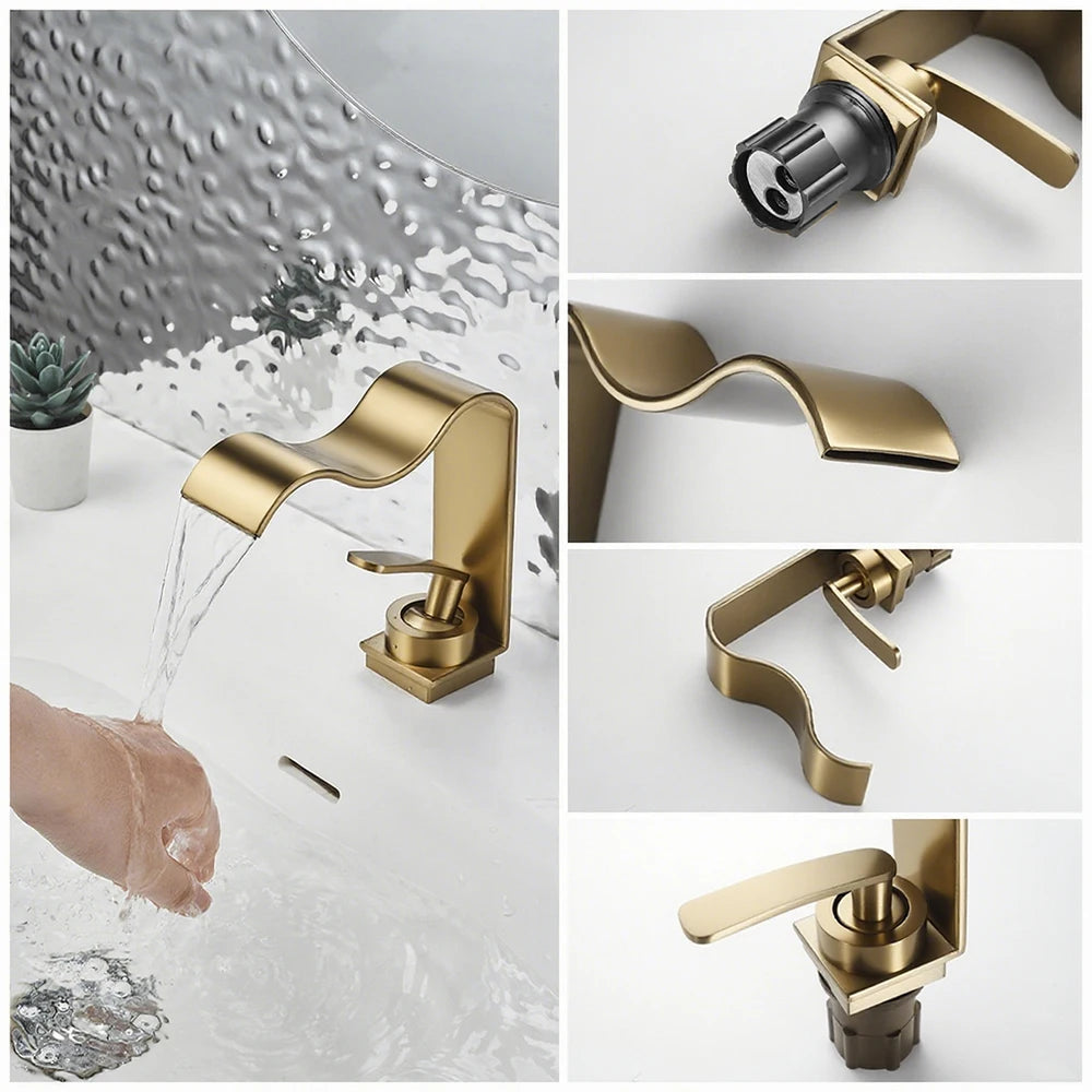Torneira para Banheiro Misturador Monocomando Cascata Curva - Savelli