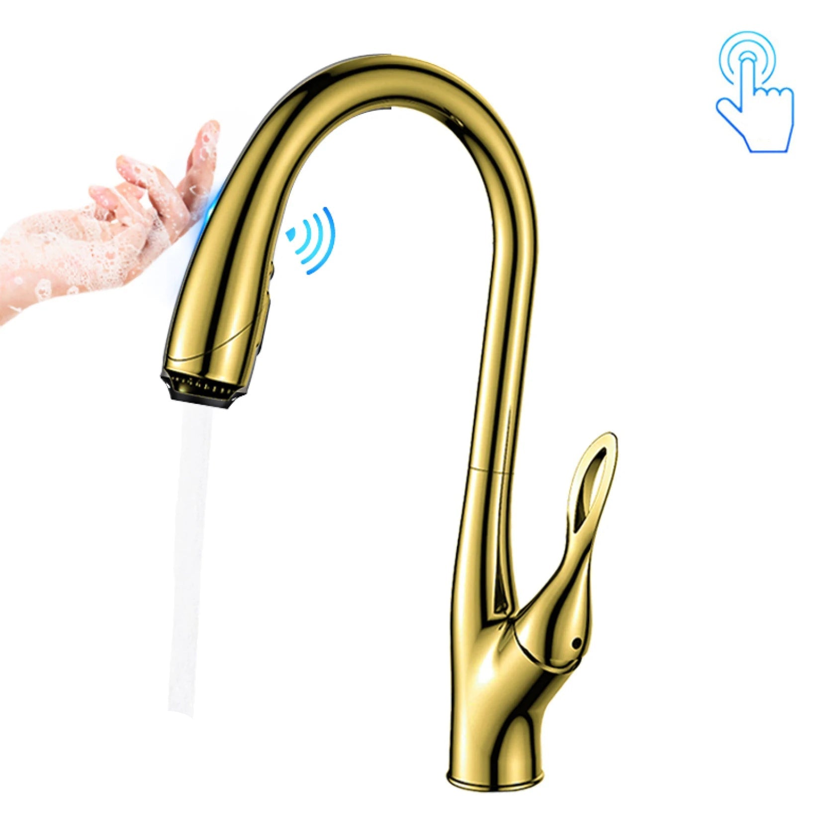 Torneira de Cozinha Inteligente Touch Monocomando Extensível - Savelli