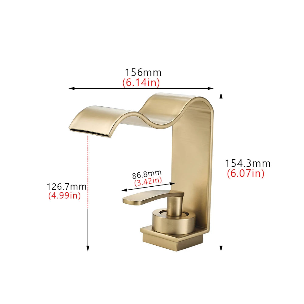 Torneira para Banheiro Misturador Monocomando Cascata Curva - Savelli