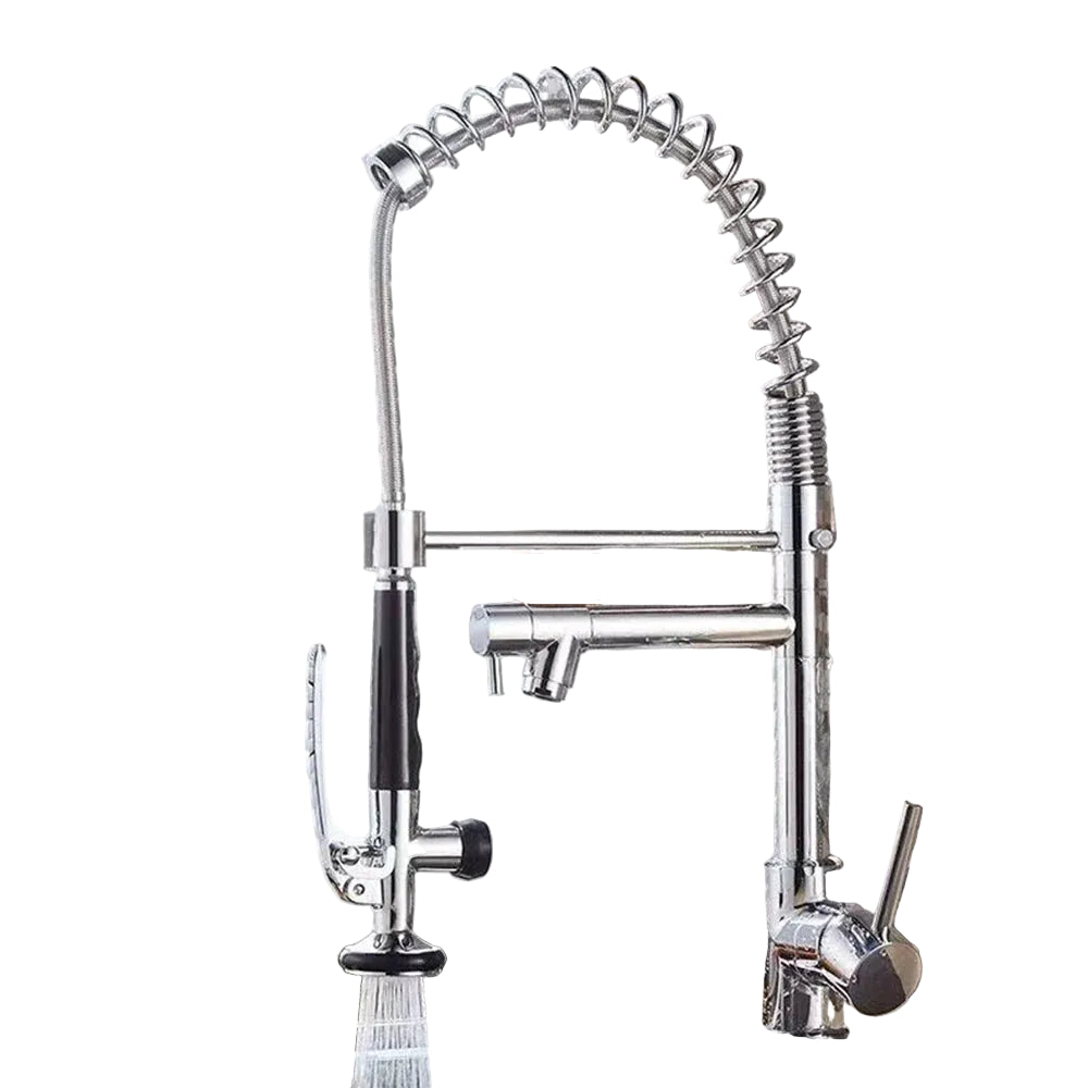 Torneira de Cozinha Gourmet Monocomando com Mola Extensível e Bica Dupla - Savelli