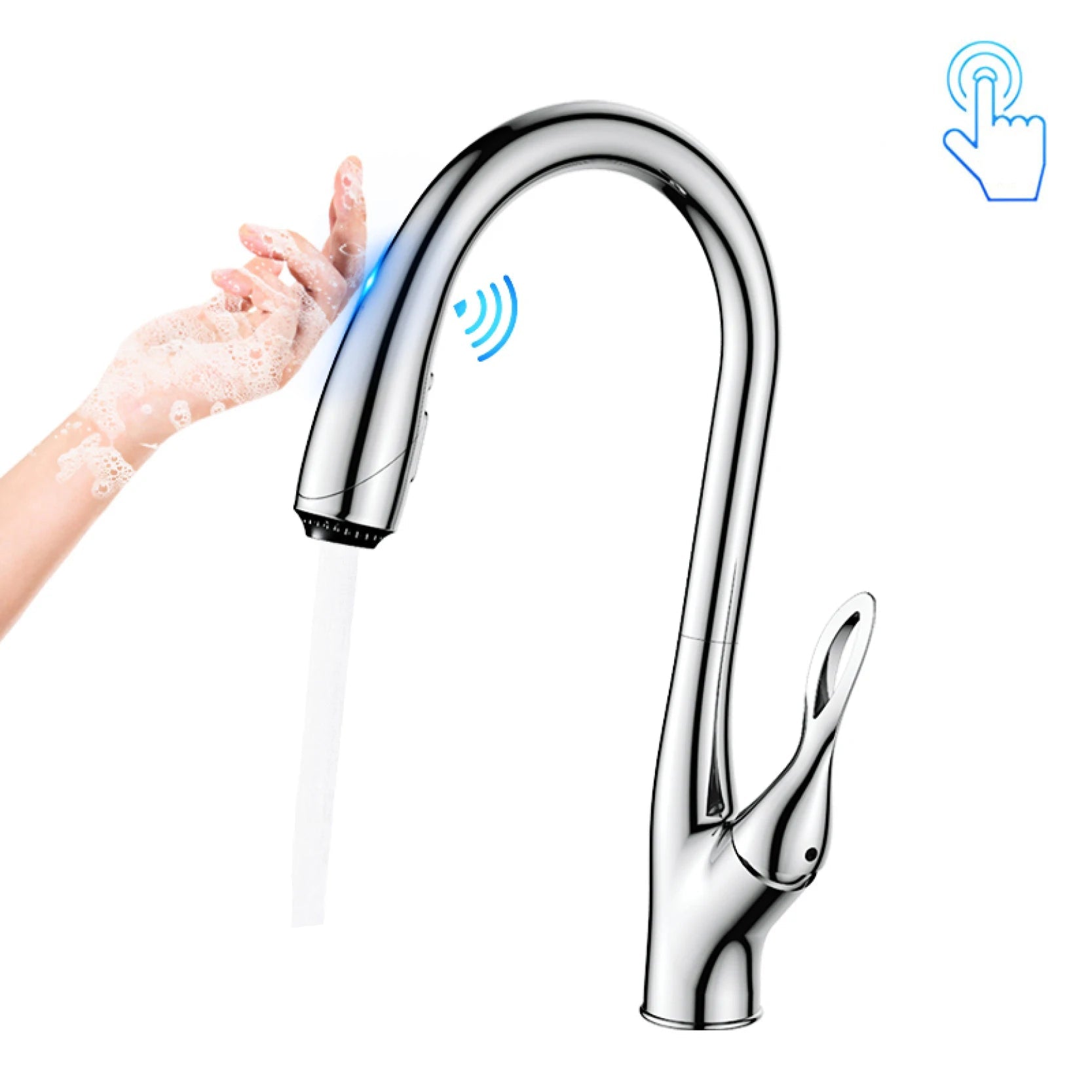 Torneira de Cozinha Inteligente Touch Monocomando Extensível - Savelli