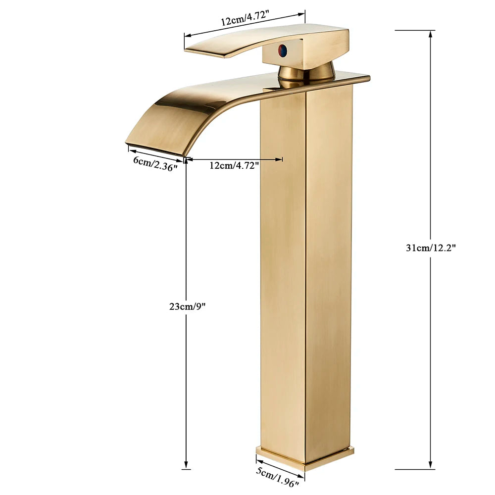 Torneira para Banheiro Misturador Monocomando Cascata Bica Alta para Cuba de Apoio - Savelli