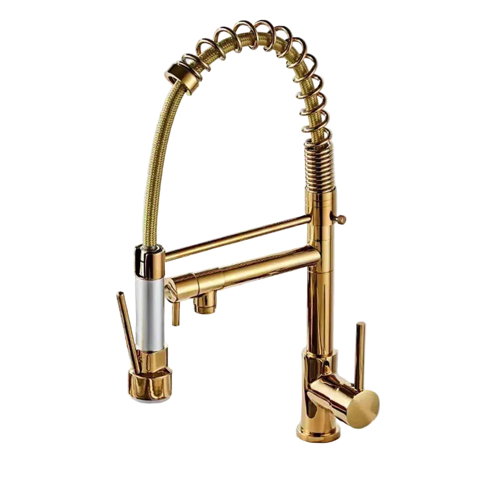 Torneira de Cozinha Gourmet Monocomando com Mola Extensível e Bica Dupla - Savelli