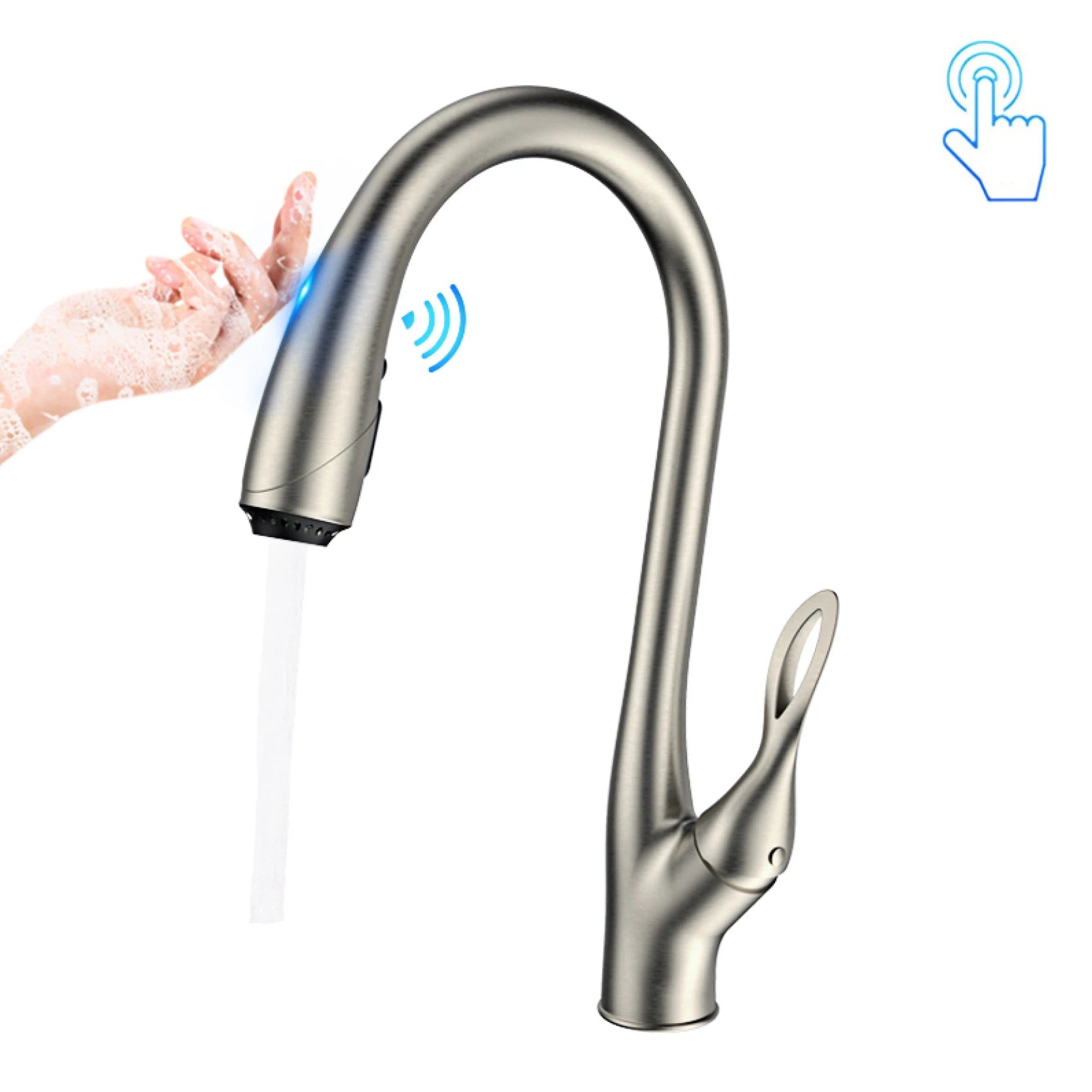 Torneira de Cozinha Inteligente Touch Monocomando Extensível - Savelli