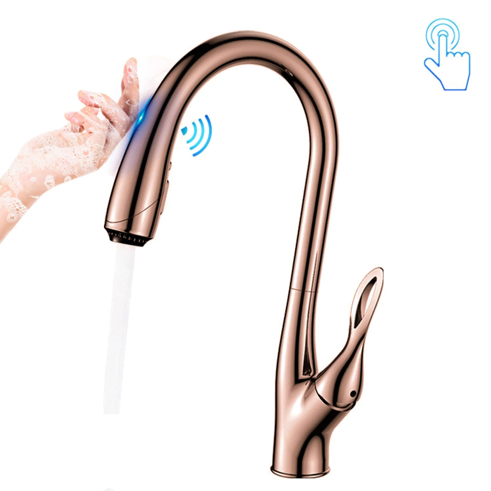 Torneira de Cozinha Inteligente Touch Monocomando Extensível - Savelli
