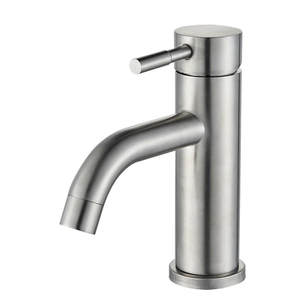 Torneira para Banheiro Misturador Monocomando em Aço Inox Design Minimalista - Savelli