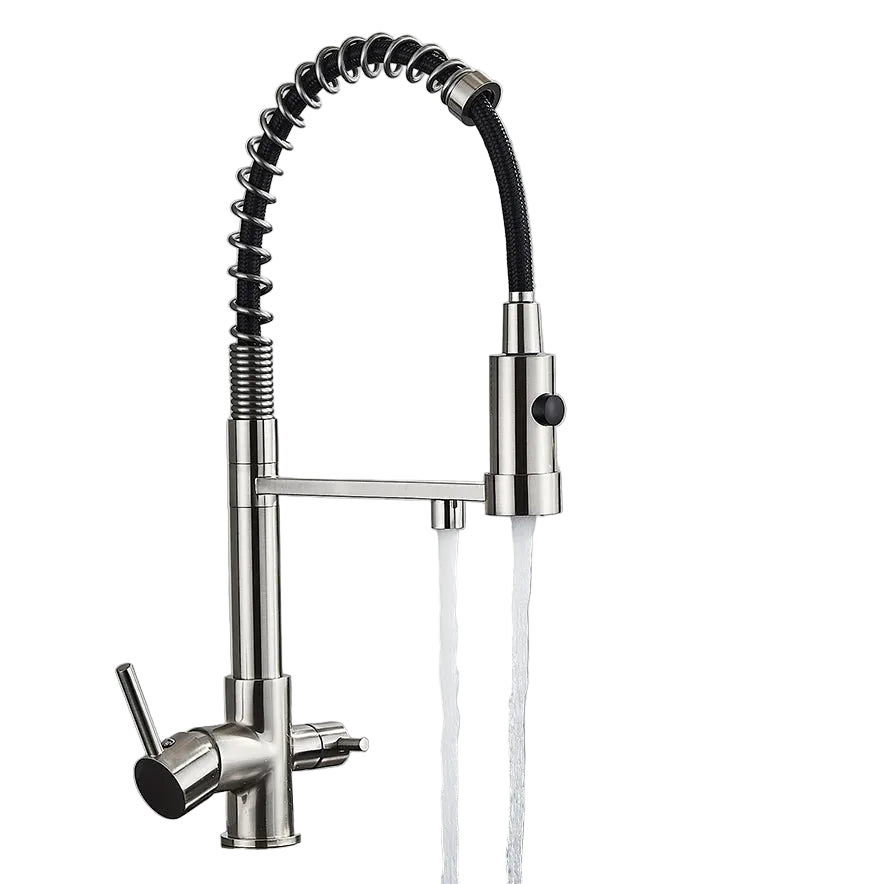 Torneira para Cozinha com Filtro 3 Vias Purificadora e Mola Extensível em Latão - Savelli