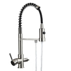Torneira para Cozinha com Filtro 3 Vias Purificadora e Mola Extensível em Latão - Savelli