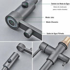 Torneira para Cozinha com Filtro 3 Vias Purificadora e Mola Extensível em Latão - Savelli